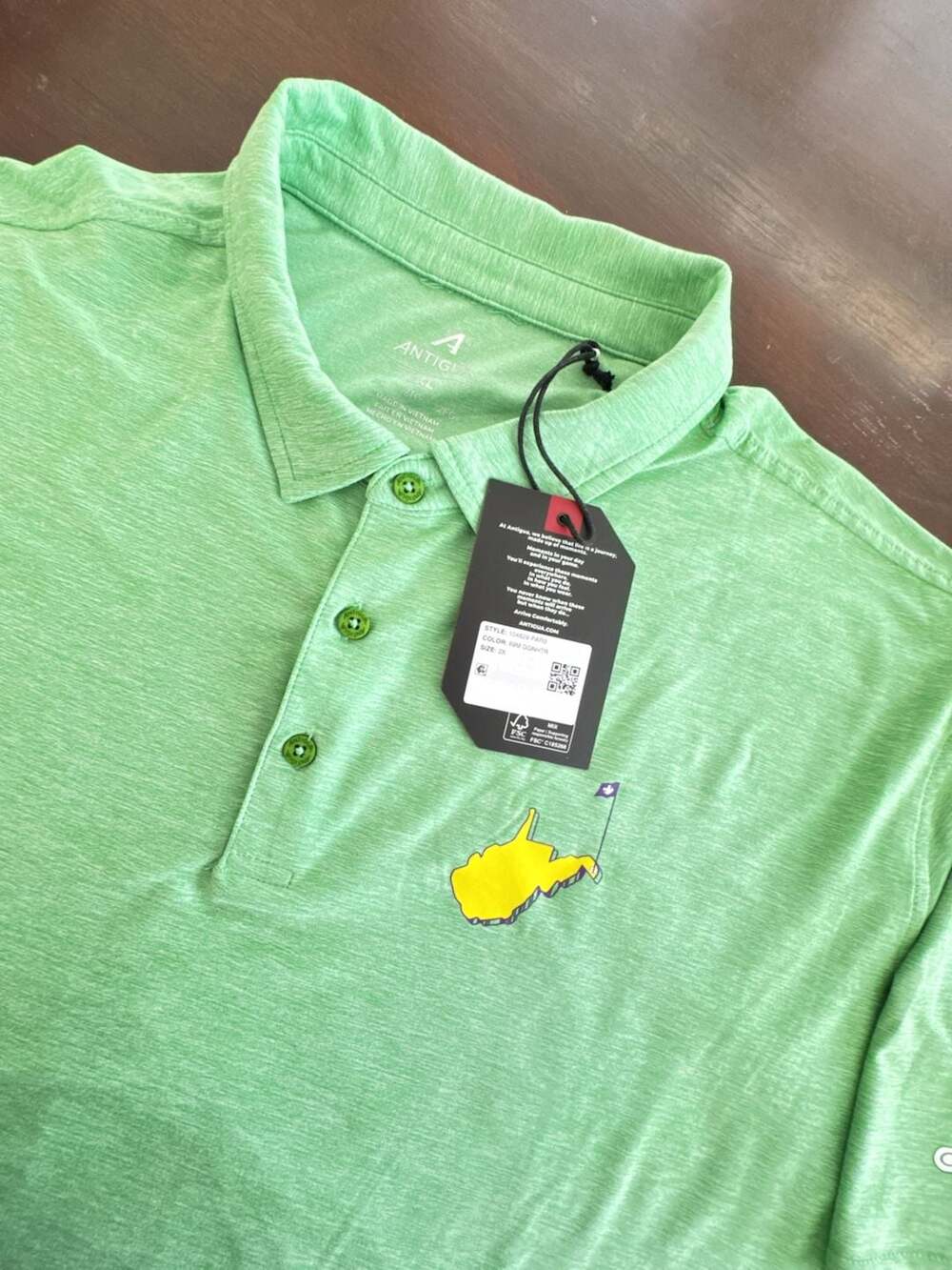 Antigua Polo Shirt Size 2X Green Cress Creek Golf Club